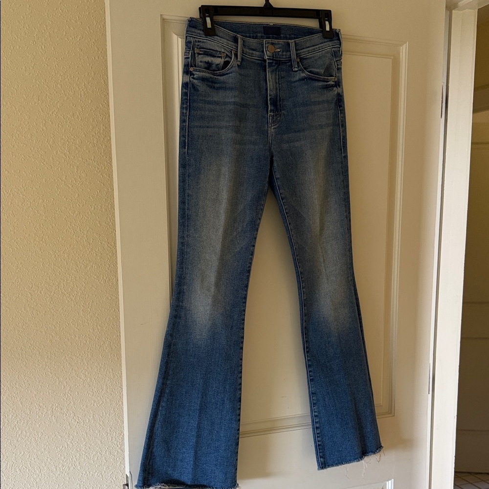 MOTHER Blue Wide-Leg Flare Jeans